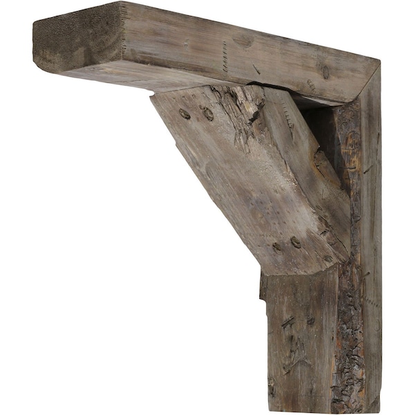 Ekena Millwork 3 1/2"W x 10"D x 14"H Vintage Farmhouse Bracket, Barnwood Decor Collection, Pebble Grey - BKTB03X10X14TRPG