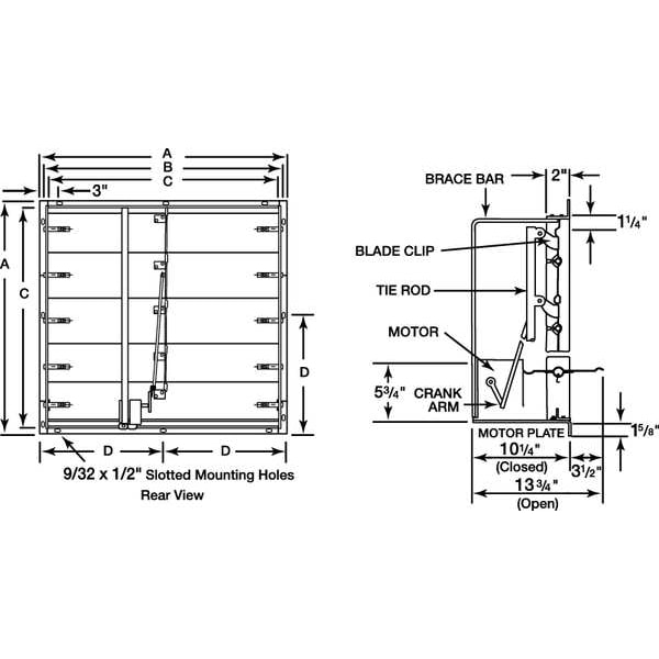 Dayton Mtrzd Damper, For Fan Dia. 30", 100-240V - 3C234