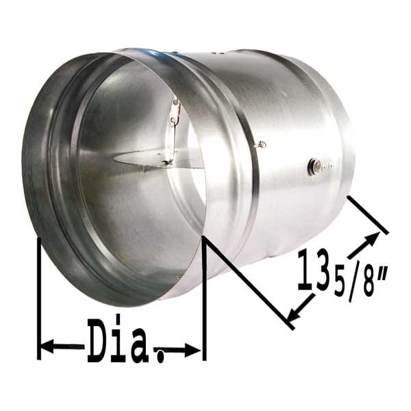 Dayton Round Fire Damper, 165 Deg F, 13-5/8 In. D - 2TFZ7
