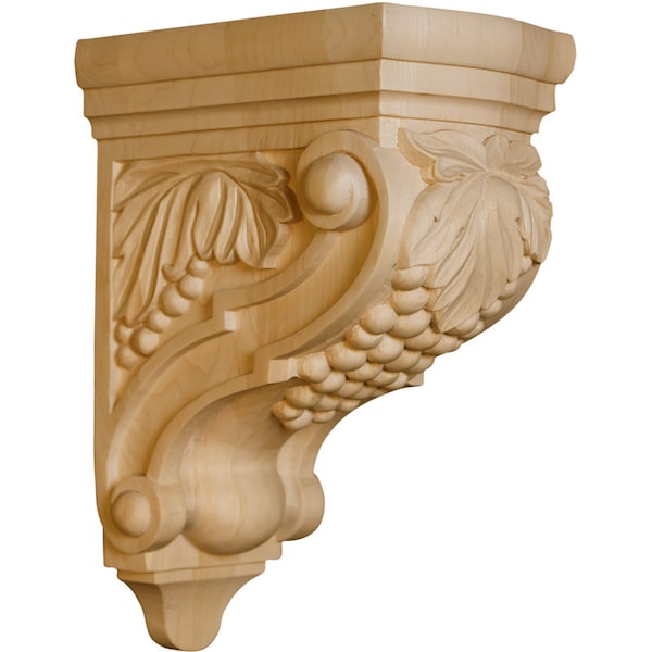 Osborne Wood Products 12 1/2 x 5 1/2 x 8 Verona Corbel with Grapes in Cherry - 8087C