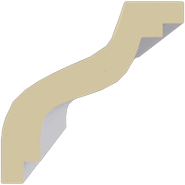 Ekena Millwork 2"H x 2"P x 2 3/4"F x 94 1/2"L Marseille Traditional Smooth Crown Moulding - MLD02X02X02MA