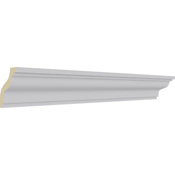 Ekena Millwork 2"H x 2"P x 2 3/4"F x 94 1/2"L Marseille Traditional Smooth Crown Moulding - MLD02X02X02MA