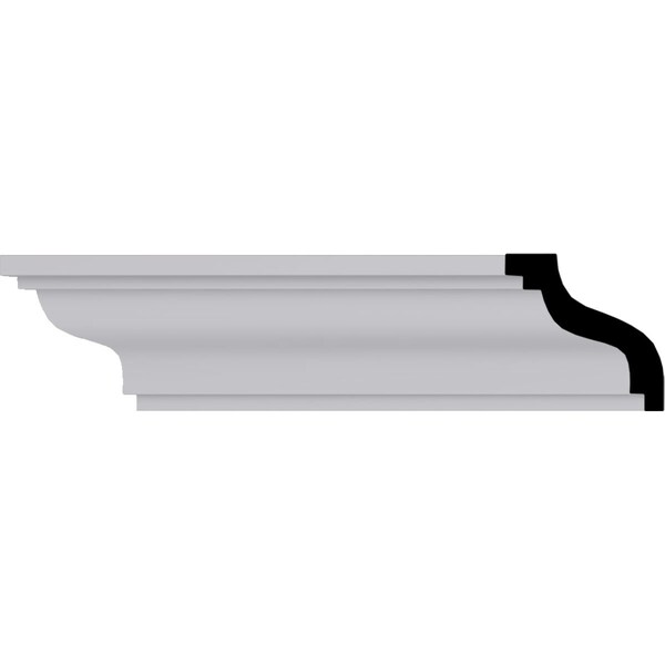 Ekena Millwork 2"H x 2"P x 2 3/4"F x 94 1/2"L Marseille Traditional Smooth Crown Moulding - MLD02X02X02MA