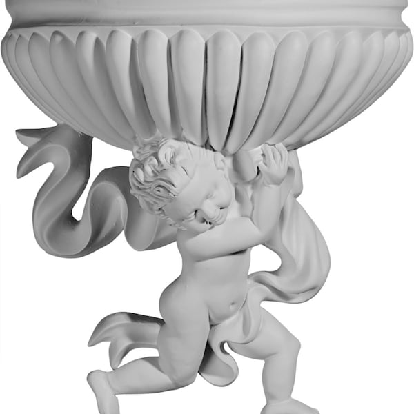 Ekena Millwork 14 1/8"W x 6 7/8"D x 15 1/8"H Angel Wall Sconce - Left - SCO14X06X15AN-L