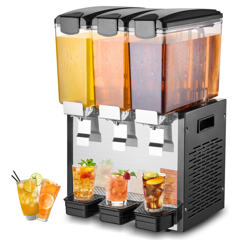 VEVOR Commercial Beverage Dispenser 10L x 3 Tanks Cold Juice Ice Drink Dispenser - SYYLJJBSJXS1DZ47WV1