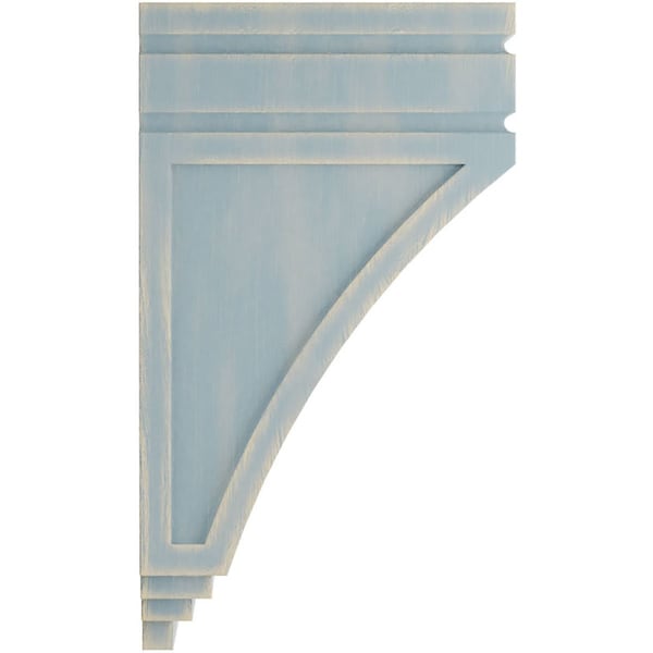 Ekena Millwork 5"W x 6"D x 10 1/2"H Medium San Juan Wood Vintage Decor Corbel, Driftwood Blue - CORWD05X06X10SJBU