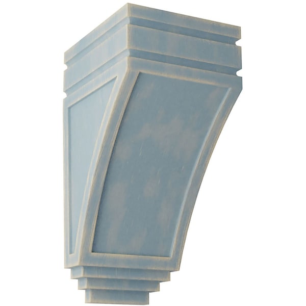 Ekena Millwork 5"W x 6"D x 10 1/2"H Medium San Juan Wood Vintage Decor Corbel, Driftwood Blue - CORWD05X06X10SJBU