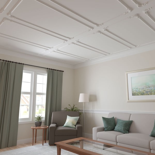 Ekena Millwork 31-in. W x 62-in. H Ashford Panel Moulding Kit Double Panel - PMLKAS31X62B