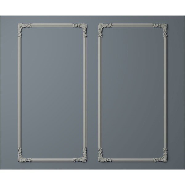 Ekena Millwork 31-in. W x 62-in. H Ashford Panel Moulding Kit Double Panel - PMLKAS31X62B