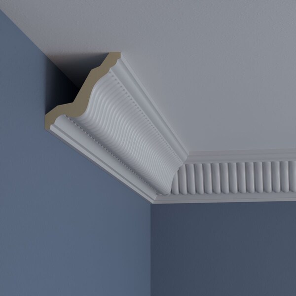 Ekena Millwork 3"H x 3"P x 4 1/4"F x 94 1/2"L Carrillo Crown Moulding - MLD03X03X04CI
