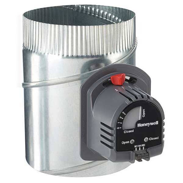 Honeywell Home Round Damper, Gr/Rd/Steel, 6 in. Dia. - ARD6TZ