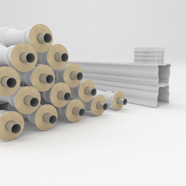 Ekena Millwork Fiberthane Hamilton Balustrade Railing Kit Style K (6 7/8" On-Center Spacing to Pass 4" Sphere Code) - BALK37X096HMK