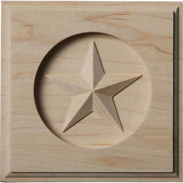 Ekena Millwork 4 1/4"W x 4 1/4"H x 3/4"P Austin Star Rosette, Maple - ROS04X04AUMA
