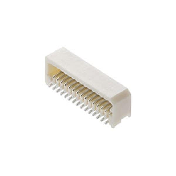 Conector de apilamiento de placa Molex, 28 contactos, 2 filas, macho, ángulo recto, paso de 0.031 pulgadas, superficie - 533092871