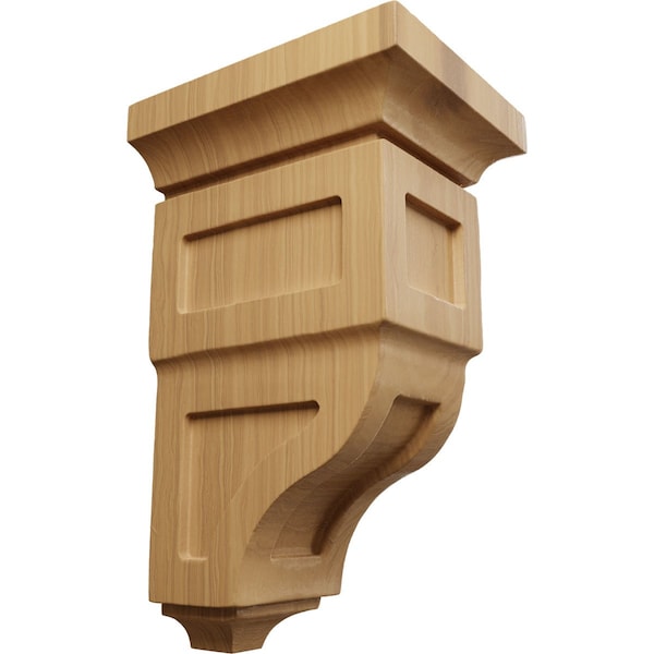 Ekena Millwork 4"W x 4 3/4"D x 8"H Small Reyes Wood Corbel, Cherry - CORW04X04X08RYCH