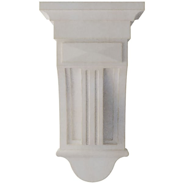 Ekena Millwork 6 1/2"W x 6 1/2"D x 12"H Raised Fluting Wood Vintage Decor Corbel, Chalk Dust White - CORWD06X06X12RAWH