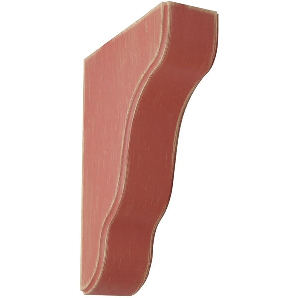 Ekena Millwork 1 3/4"W x 5 1/4"D x 7 1/2"H Plymouth Wood Vintage Decor Bracket, Salvage Red - BKTWD02X05X08PLRD