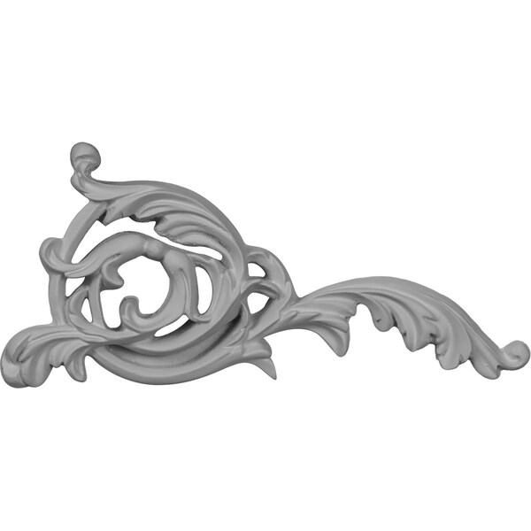 Ekena Millwork 7 3/4"W x 4 1/8"H x 3/4"P Leaf Scroll Onlay, Right - ONL04X07X01LF-R