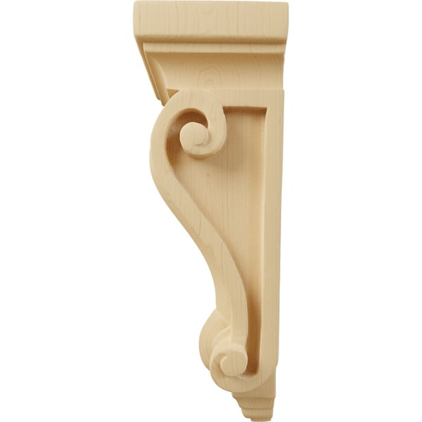 Ekena Millwork 5"W x 3 1/4"D x 9 1/2"H Cole Pilaster Wood Corbel, Alder - CORW05X03X09COAL