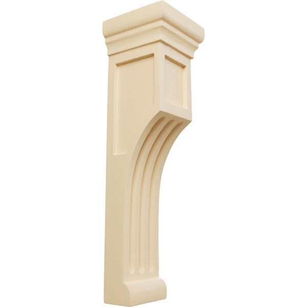 Ekena Millwork 4"W x 4"D x 14"H Recessed Groove Corbel, Maple - COR04X04X14REMA