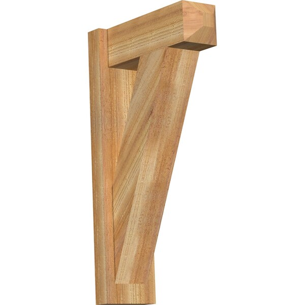 Ekena Millwork Traditional Craftsman Rough Sawn Outlooker, Western Red Cedar, 6"W x 16"D x 28"H - OUT06X16X28TRA04RWR
