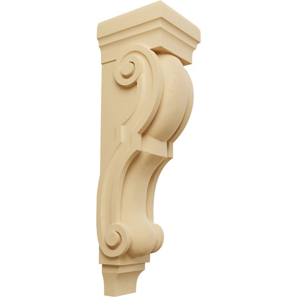 Ekena Millwork 8"W x 9"D x 30"H Large Jumbo Traditional Wood Corbel, Alder - CORW08X09X30TRAL