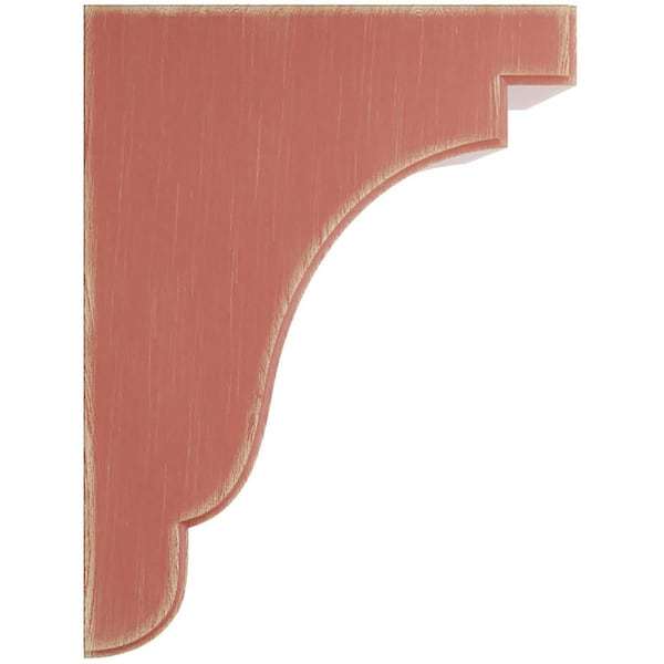 Ekena Millwork 5 1/4"W x 7 1/4"D x 9 1/2"H Bedford Wood Vintage Decor Bracket, Salvage Red - BKTWD05X07X10BERD