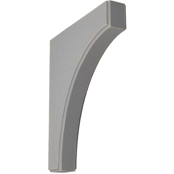 Ekena Millwork 1 3/4"W x 10"D x 12"H Clarksville Wood Vintage Decor Bracket, Pebble Grey - BKTWD02X10X12CVPG