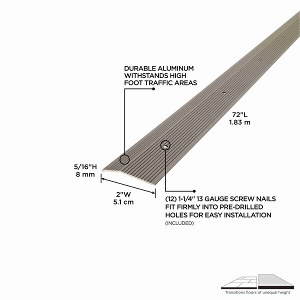 M-D Building Products Aluminum, Warm Gray, 72 in L, 2 in W - 43382
