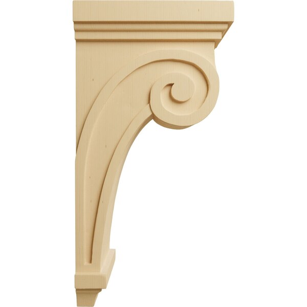 Ekena Millwork 5 1/2"W x 8 1/4"D x 16"H Scroll Corbel, Alder - COR05X08X16SCAL