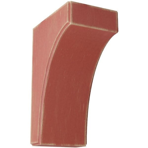 Ekena Millwork 5 1/4"W x 8"D x 12"H Clarksville Wood Vintage Decor Bracket, Salvage Red - BKTWD05X08X12CVRD