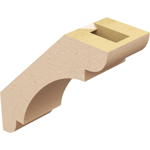 Ekena Millwork 3-inch W x 8-inch D x 8-inch H Olympic Rough Cedar Woodgrain TimberThane Knee Brace, Primed - BRCUR03X08X08OLYRCPR