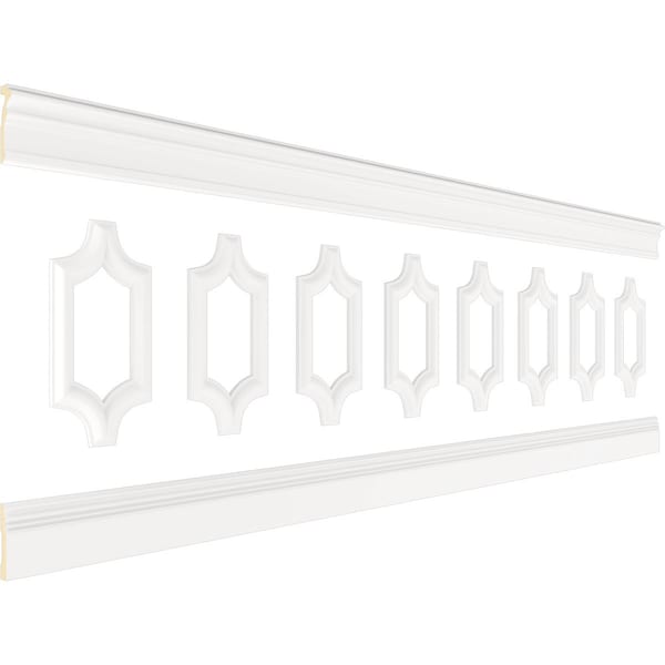 Ekena Millwork Wainscot Paneling Kit, Urethane, 94-1/2 in L, Factory Primed - WPKUSC081P032