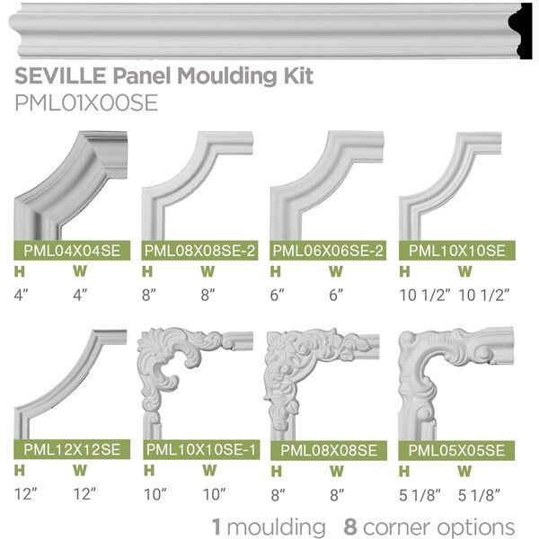 Ekena Millwork SAMPLE - 1 1/2"H x 3/4"P x 12"L Seville Panel Moulding - SAMPLE-PML01X00SE