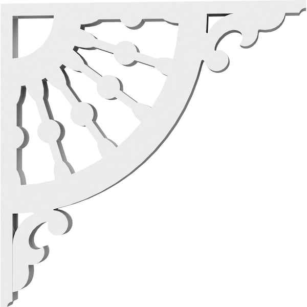 Ekena Millwork Wagon Wheel Architectural Grade PVC Bracket, 5/8"W X 6"D X 6"H - BKTP01X06X06WW
