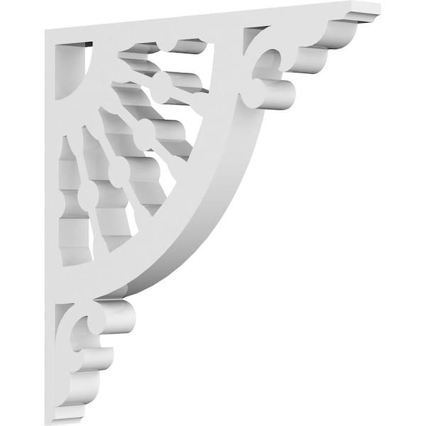 Ekena Millwork Wagon Wheel Architectural Grade PVC Bracket, 5/8"W X 6"D X 6"H - BKTP01X06X06WW