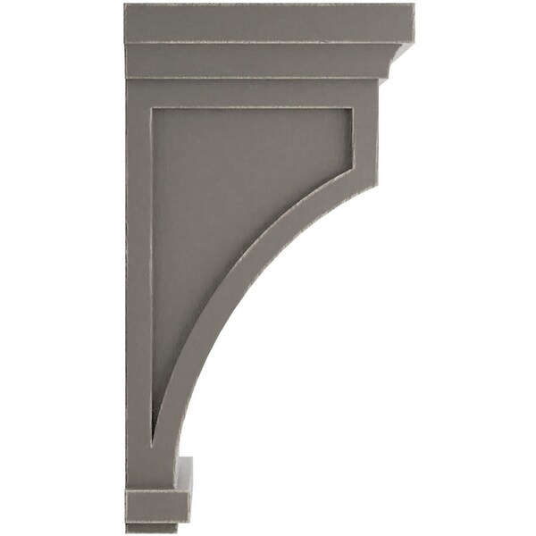 Ekena Millwork 5 1/2"W x 5 1/2"D x 10"H Fluted Wood Vintage Decor Corbel, Reclaimed Grey - CORWD05X05X10FLGY