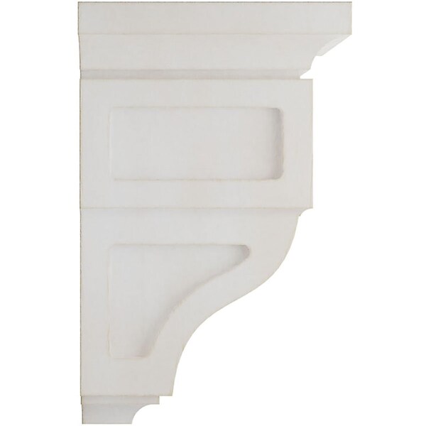 Ekena Millwork 3 1/2"W x 3 3/4"D x 6"H Mini Reyes Wood Vintage Decor Corbel, Chalk Dust White - CORWD03X03X06RYWH