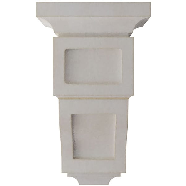 Ekena Millwork 3 1/2"W x 3 3/4"D x 6"H Mini Reyes Wood Vintage Decor Corbel, Chalk Dust White - CORWD03X03X06RYWH