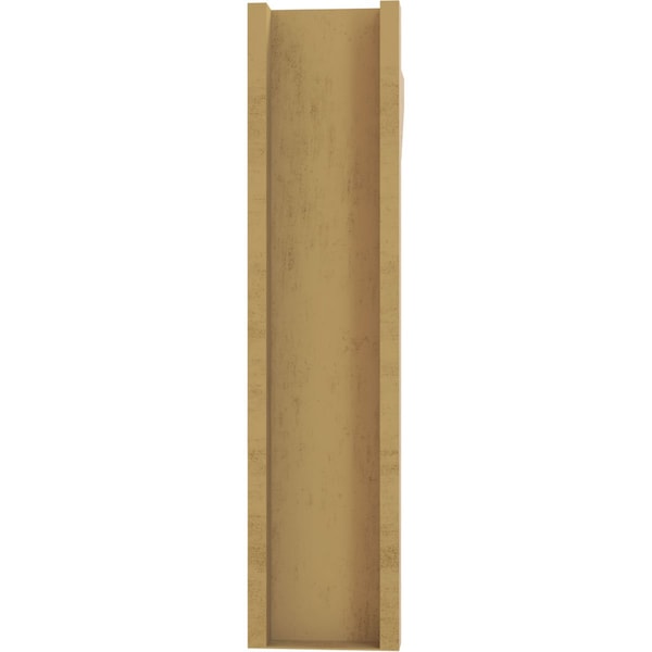 Ekena Millwork 8-in W x 26-in D x 34-in H Funston Slat Rough Cedar Woodgrain TimberThane Outlooker, Primed Tan - OUTUR080X26X34FST24RCPR