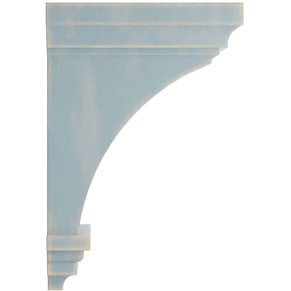 Ekena Millwork 5"W x 5 3/4"D x 10"H Medium Jefferson Wood Vintage Decor Corbel, Driftwood Blue - CORWD05X05X10JEBU