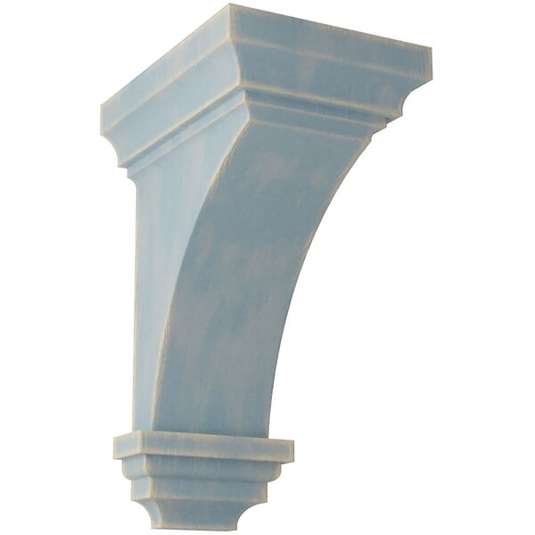 Ekena Millwork 5"W x 5 3/4"D x 10"H Medium Jefferson Wood Vintage Decor Corbel, Driftwood Blue - CORWD05X05X10JEBU