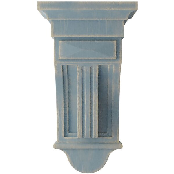 Ekena Millwork 6 1/2"W x 6 1/2"D x 12"H Raised Fluting Wood Vintage Decor Corbel, Driftwood Blue - CORWD06X06X12RABU