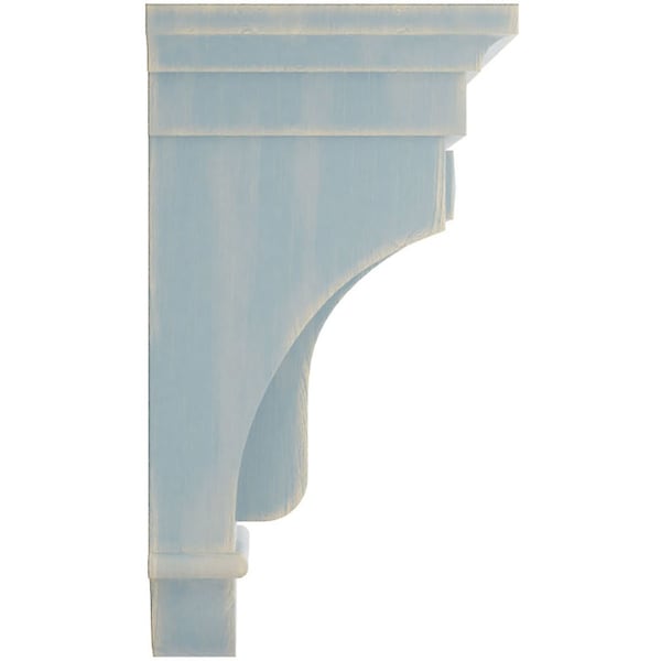Ekena Millwork 6 1/2"W x 6 1/2"D x 12"H Raised Fluting Wood Vintage Decor Corbel, Driftwood Blue - CORWD06X06X12RABU