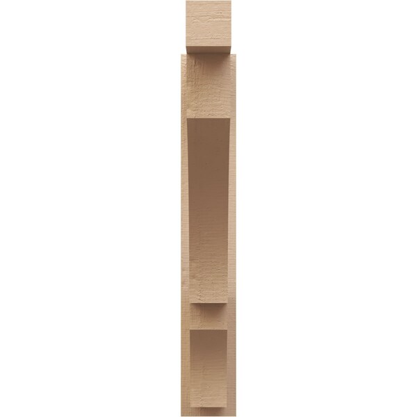 Ekena Millwork 5 1/2-in W x 28-in D x 36-in H Balboa Block Rough Cedar Woodgrain TimberThane Outlooker, Primed Tan - OUTUR055X28X36BOA44RCPR