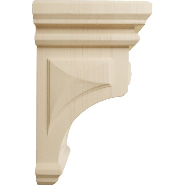 Ekena Millwork 3 1/2"W x 3 3/4"D x 6"H Mini Woodruff Wood Corbel, Rubberwood - CORW03X03X06WFRW