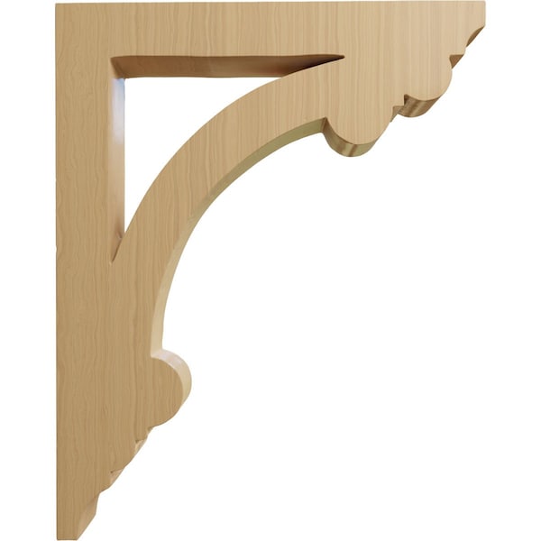 Ekena Millwork 1 1/2"W x 8 1/2"D x 10 1/2"H Medium Ellis Wood Corbel, Cherry - CORW02X09X11ELCH
