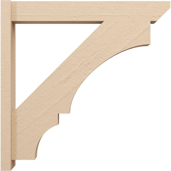 Ekena Millwork 6-in W x 34-in D x 34-in H Balboa Slat Rough Cedar Woodgrain TimberThane Outlooker, Primed Tan - OUTUR060X34X34BOA24RCPR
