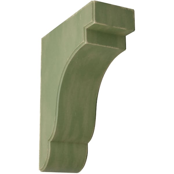 Ekena Millwork 3 1/2"W x 8 1/2"D x 11"H Bedford Wood Vintage Decor Bracket, Restoration Green - BKTWD04X09X11BEGR