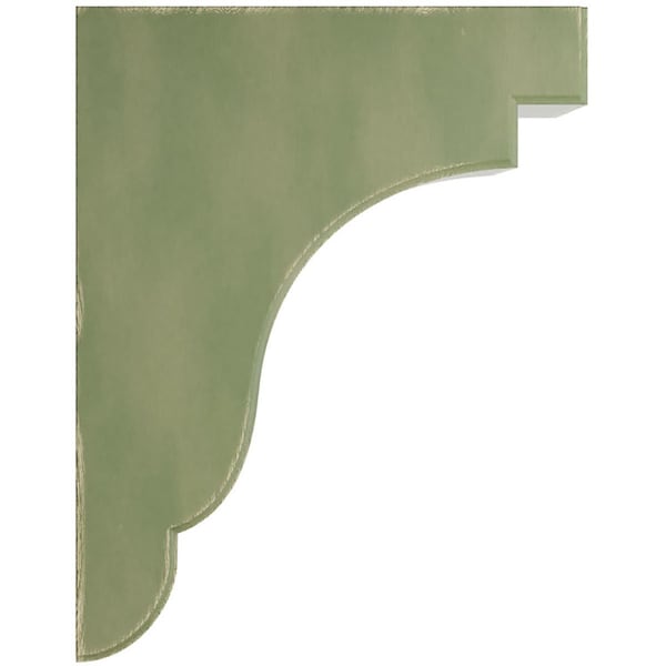 Ekena Millwork 3 1/2"W x 8 1/2"D x 11"H Bedford Wood Vintage Decor Bracket, Restoration Green - BKTWD04X09X11BEGR